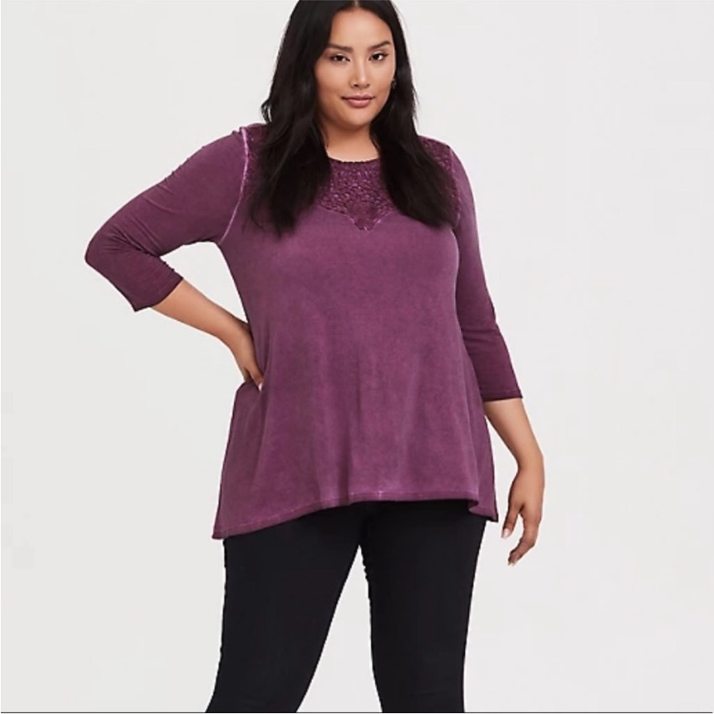 NWT TORRID Purple Sharkbite Top  Size 2X